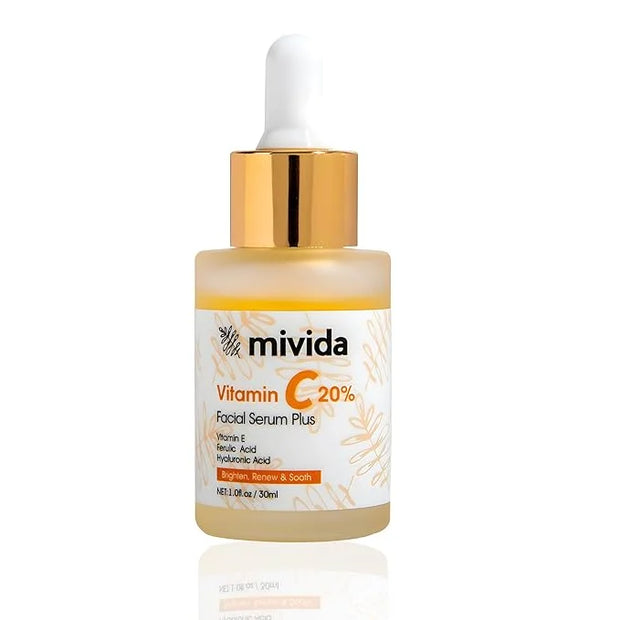 Premium 20% Vitamin C Facial Serum Plus Hyaluronic Acid+Ferulic Acid+Vitamin E | Anti Aging & Anti-Wrinkle Brightening Ser...