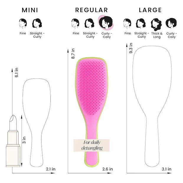 Tangle Teezer Ultimate Detangler Curly Hair Brush, Dry & Wet Hairbrush, Reduces Frizz & Breakage, for 3C to 4C Curly Hair ...