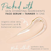 Face Tanner Serum - Fair to Medium Sunless Tanner for Face Sunless Tanner with Hyaluronic Acid - Self Tanner for Face Self...