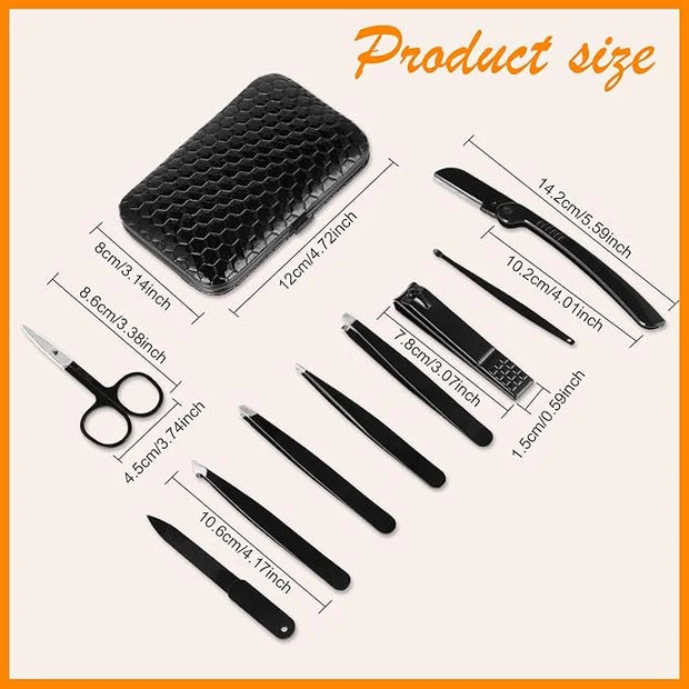Yougai Tweezers Set,9 Pcs Professional Stainless Steel Tweezer Kit-Great Precision Eyebrow Tweezers for Ingrown Facial Hai...