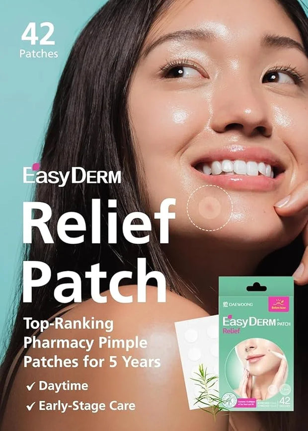 EasyDerm Pimple Patch Duo – 84 Counts | Beauty Hydrocolloid Patch(42ea) + Relief Invisible Patch(42ea) Tea Tree Oil Spot t...