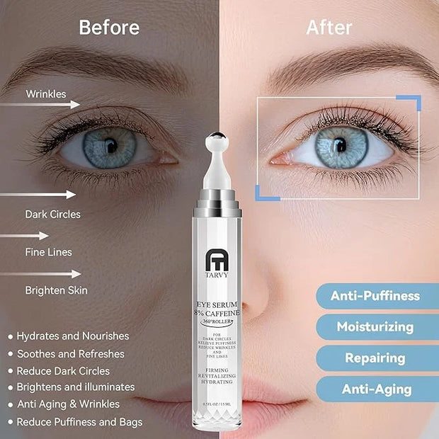 Eye Serum, Under Eye Cream For Dark Circles, 8% Caffeine Eye Serum For Women & Men, Eye Cream Anti Aging With 360° Massage...