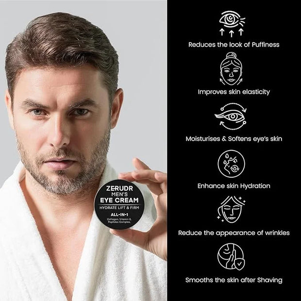 Men’s under Eye cream: all-in-1 Eye Bags, Dark Circles, and Puffiness reduce- Men’s eye care for hydrate, firm & repair - ...
