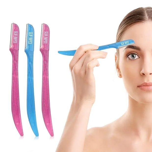 Eyebrow Razors for Women and Men – 3-Pack Facial Hair Remover and Exfoliating Dermaplaning Tool for Eyebrows, Upper Lip, C...