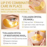 30 Pairs Lip Masks & Eye Mask, 24K Under Eye Masks and Collagen Crystal Gel Lip Mask, Under Eye Patches for Puffy Eyes, Da...
