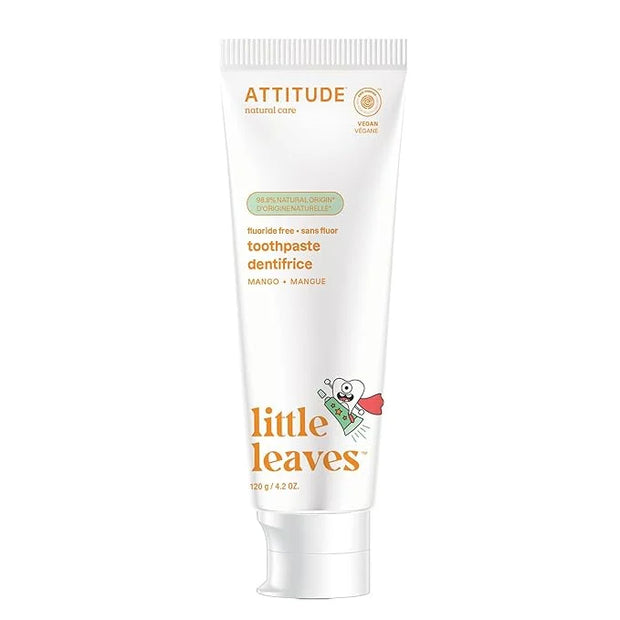 ATTITUDE Fluoride-Free Toothpaste, Plant- and Mineral-Based Ingredients, Vegan, Cruelty-Free and Sugar-Free, Mango 4.2 Oz ...