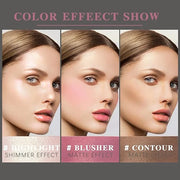 3 Pcs Cream Blush Contour Highlighter Stick for Cheeks Eyes Lips Lightweight Dewy Finish Blush Stick Waterproof Long Lasti...