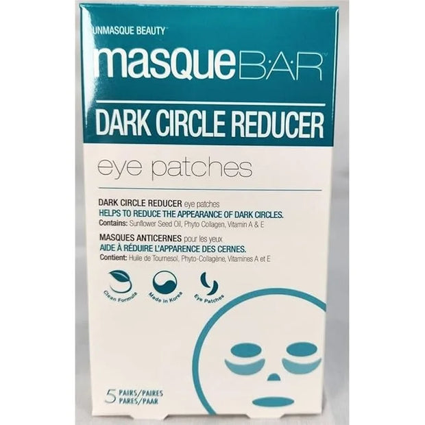 masque BAR Eye Mask Patches Dark Circle Reducer (5 Pairs) — Korean Under Eye Skin Care Treatment — Diminishes the Appearan...