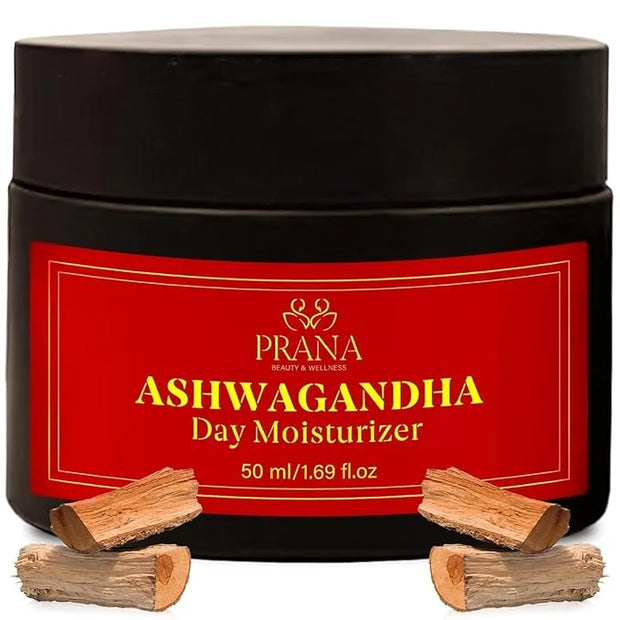 PRANA Ashwagandha Day Face Moisturizer - Natural Face Lotion with Ayurvedic Ingredients like Licorice, Almond Oil, Gotu Ko...