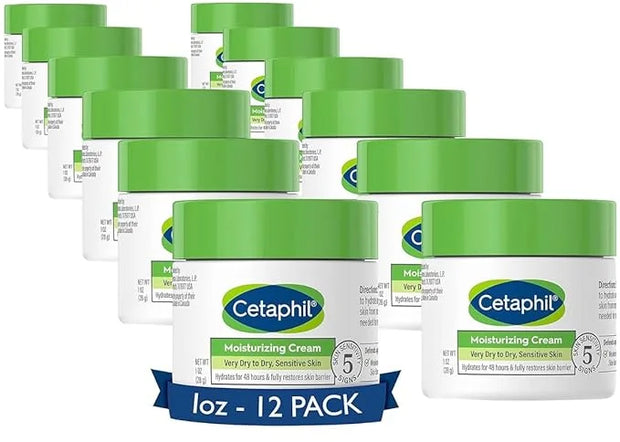 Cetaphil Face & Body Moisturizer, Hydrating Moisturizing Cream for Dry to Very Dry, Sensitive Skin, NEW 1 oz 12 Pack, Frag...
