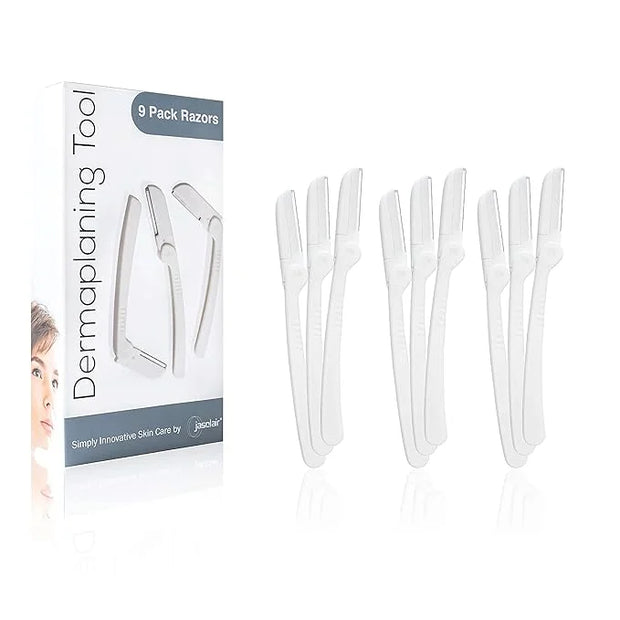 Dermaplaning Tool (9 Count) – Easy to Use Dermaplane Razor for Face – Precision Facial Razor for Eyebrows & Peach Fuzz - G...