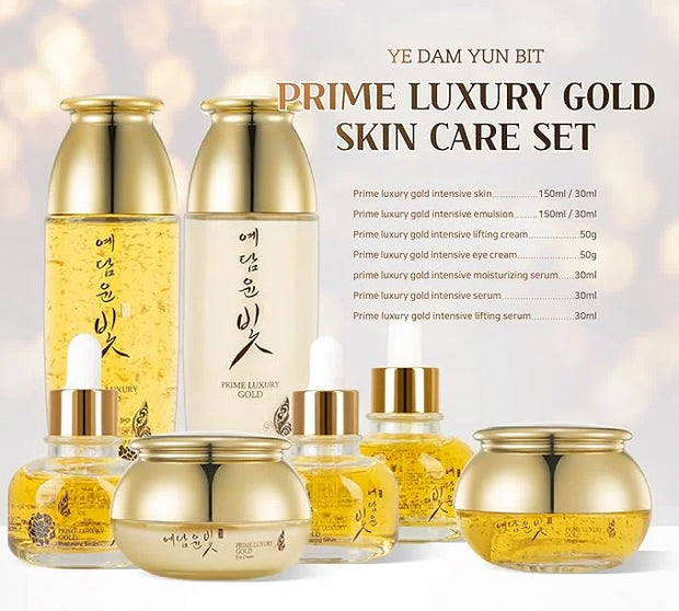 YEDAM YUN BIT Prime Luxury Gold Women Skin Care Set With Skin, Emulsion, Cream, Serum, Wrinkle Care Nourishing And Moistur...