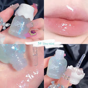 5 Colors Shimmer Lip Gloss Set Hydrating Lip Glow Oil Cute Hydrating Tinted Lip Transparent Balm Set - Product Image