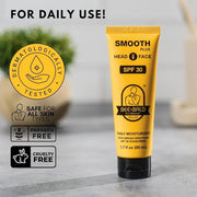 Bee Bald SMOOTH PLUS Head & Face Moisturizer with SPF 30 Sunscreen Lotion Protecting Skin From Harmful UVA/UVB Rays While ...