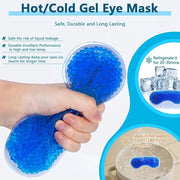 Sleep mask w/Cooling Gel Eye Mask, Heated Eye Mask for Sleeping, Reusable Ice Silk Stain Eye Cover Sleeping Mask for Trave...