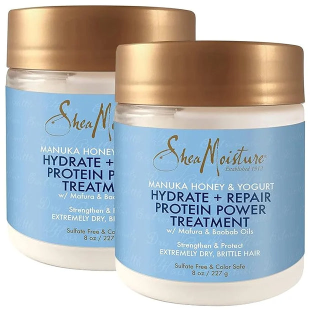 SheaMoisture Hair Mask - Manuka Honey & Yogurt, Hydrate + Repair Protein Power Treatment, Hair Treatment for Dry, Damaged ...