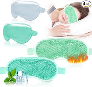 Cooling Eye Mask and Silky Sleep Mask 4 Packs for Man Women for Sleeping Frozen Ice Eye Mask Cold Warm Compress Puffiness ...