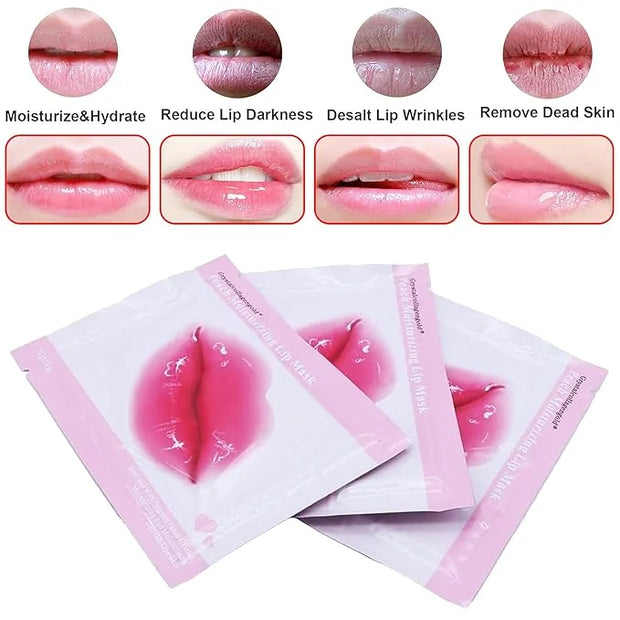 20 Pairs Lip Masks & Eye Masks,V- Face Lift Strap, 24K Gold Gel Crystal Collagen Eye Pads,Moisturizing Lip Mask Crystal Pa...