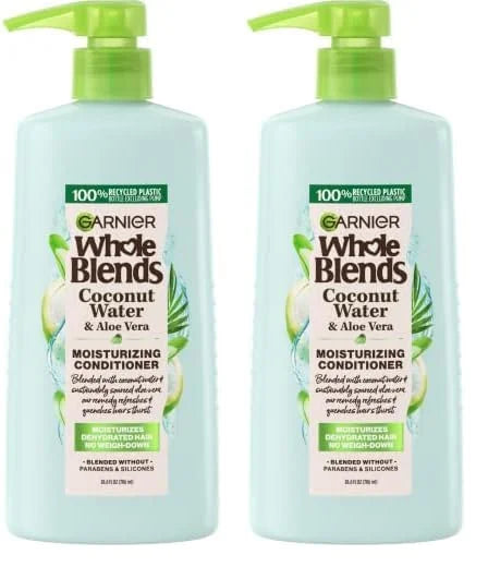 Garnier Whole Blends Coconut Water & Aloe Vera Refreshing Conditioner for Normal Hair, 26.6 Fl Oz, 1 Count (Packaging May ...