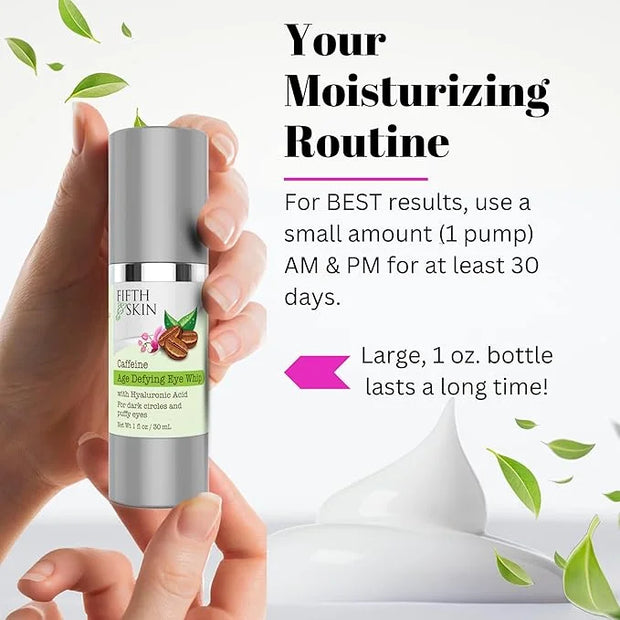 Fifth & Skin Caffeine Eye Cream – Made in USA! Eye Whip - 1 OZ - Natural - Organic – Vegan & Cruelty Free – for Puffy Eyes...