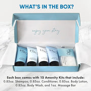 H2O Therapy Amenity Kit | Hotel Bulk Toiletries | 0.85 oz Shampoo, Conditioner, Lotion, Body Wash, Body Bar Soap for Guest...