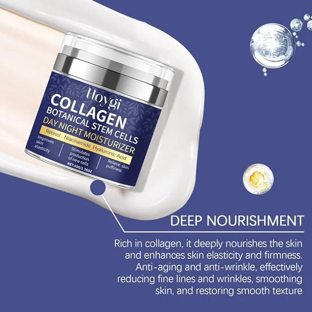 Collagen Face Moisturizer with Airless Pump - Collagen Botanical Stem Cells Cream for Skin with Retinol, Niacinamide, Hyal...