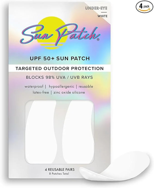 Reusable Under Eye Sunblock Patches, 100% Silicone Sunscreen Under Eye Patches for UV Protection, Face Stickers with UPF 5...