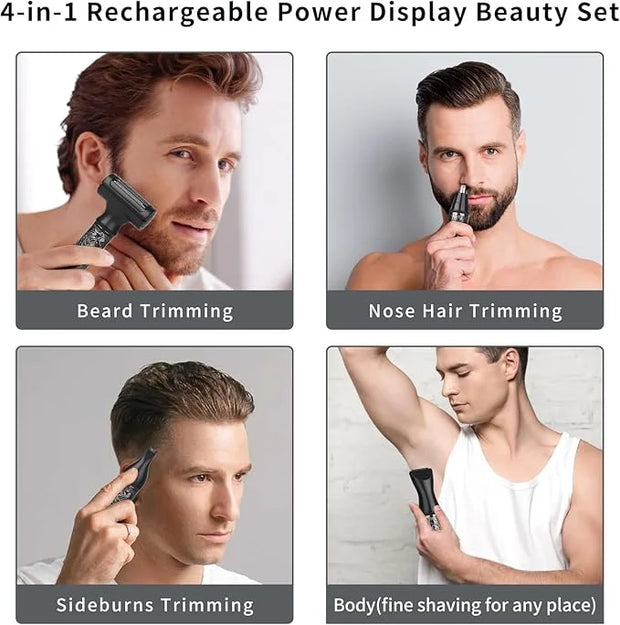 Electric Shaver for Men & Women, 2025 Wet Dry Cordless Razor with LED Display, Rechargeable Hair Remover with 4 Grooming H...