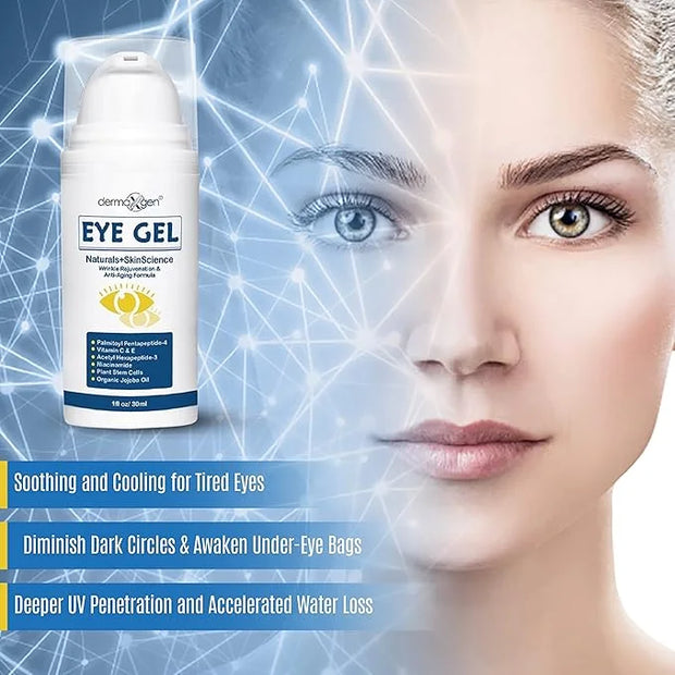 Eye Gel + Plant Stem Cells + Matrixyl 3000 + Arginine For Under And Around Eyes To Smooth Fine Lines, Eliminate Dark Circl...