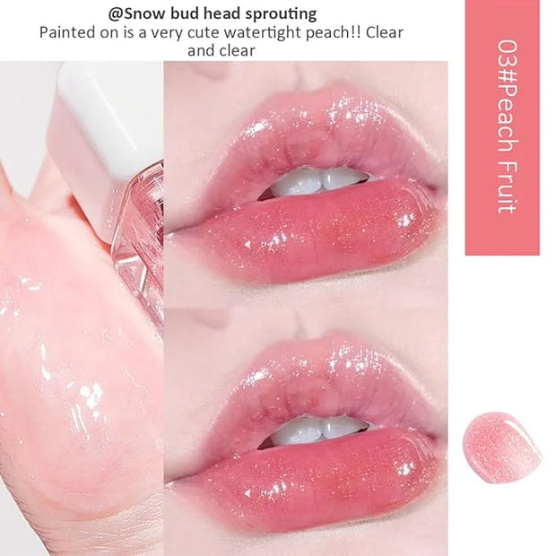 Fruit Pearlescent Plumping Lip Oil, Lip CarePearl & Shimmer Mini Lip Gloss Kit, Lip Care Hydrating Lip Gloss Tinted Lip Ba...