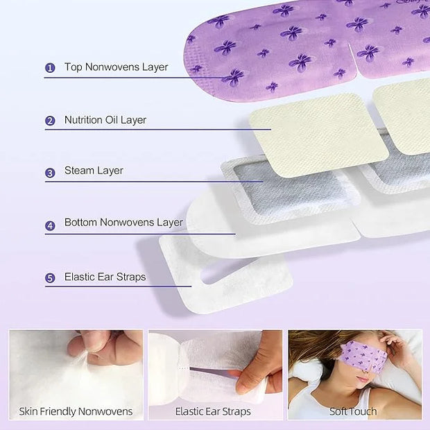 Serfeymi 16 Packs Steam Eye Masks,Disposable Self Heated Warm SPA Moist Eye Mask Compress Pad for Sleeping,Eye Fatigue Rel...