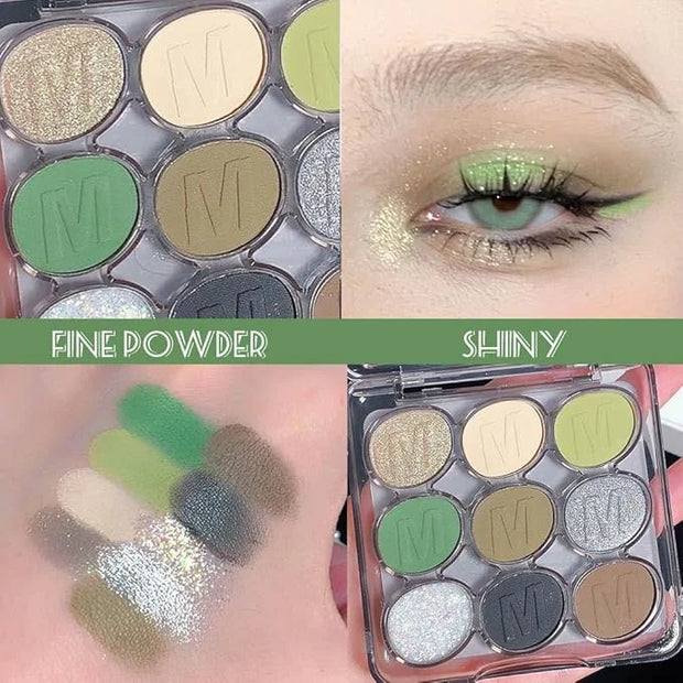 SUAKE Waterproof 9 Colors Shimmer Matte Eyeshadow Palette.Longwearing