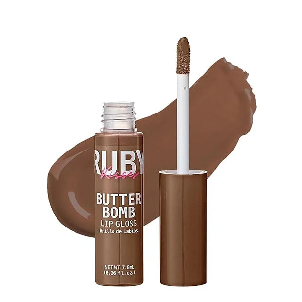 Ruby Kisses Lip Gloss Butter Bomb Gloss Non-Sticky Lip Gloss Vitamin E Natural Nude Lip Makeup - 7.8mL (0.26 US fl.oz) (Ci...