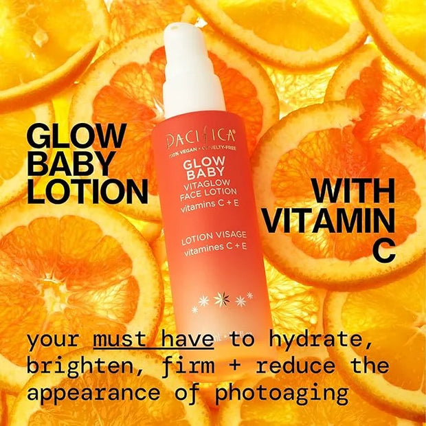 Pacifica Glow Baby Face Lotion & Eye Cream Set of 2 – Brightening Vitamin C Moisturizer + Depuffing Eye Cream with Caffein...