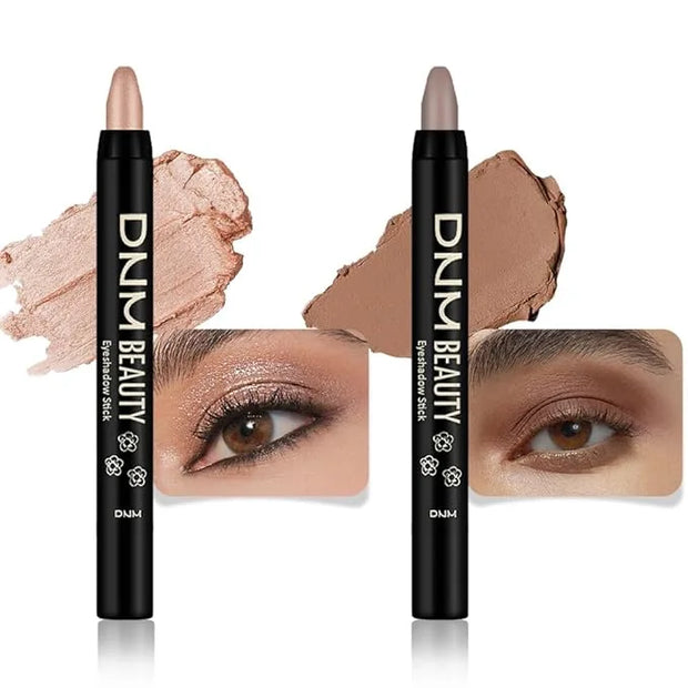 evpct 2Pcs Cream Eye Shadow Brightener Sticks Set for Eyes, Caramel Matte Pencil Eye shadow Applicator Stick Pen Palette M...