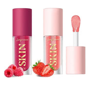 2Pack Big Brush Head Hydrating Lip Glow Oil Plumping Lip Tint, Hydrating Lip Gloss Tinted Lip Balm Transparent Lip Care, L...