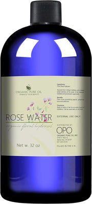 32 oz Rose Hydrosol Water – 100% Pure Rosewater Spray Mist Bulk – Hydrating Face Toner Rose Water for Skin and Hair Linen ...