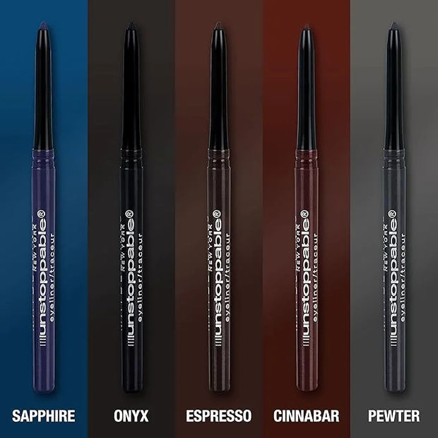 Maybelline Unstoppable Waterproof Mechanical Black Eyeliner Pencil, Easy to Apply, Smooth Glide, Up to 24 Hour Wear, Onyx,...