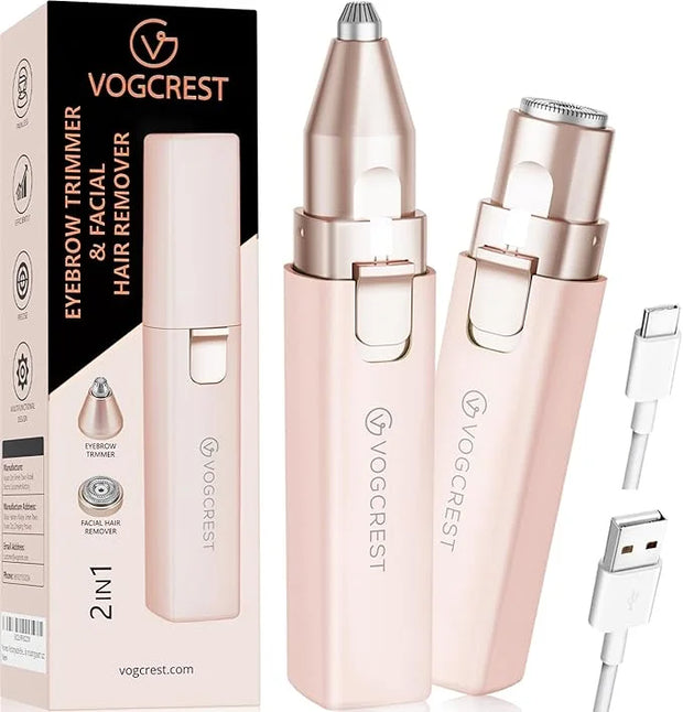 Painless Rechargeable Eyebrow Hair Trimmer: A 2-in-1 Eyebrow Trimmer for women for shaping eyebrows and gently removing un...