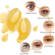Gold Hydrogel Eye Patches, Collagen Crystal Under Eye Gel Mask Pads - Reduce Wrinkles,Puffy Eyes,Dark Circles,Undereye Bag...