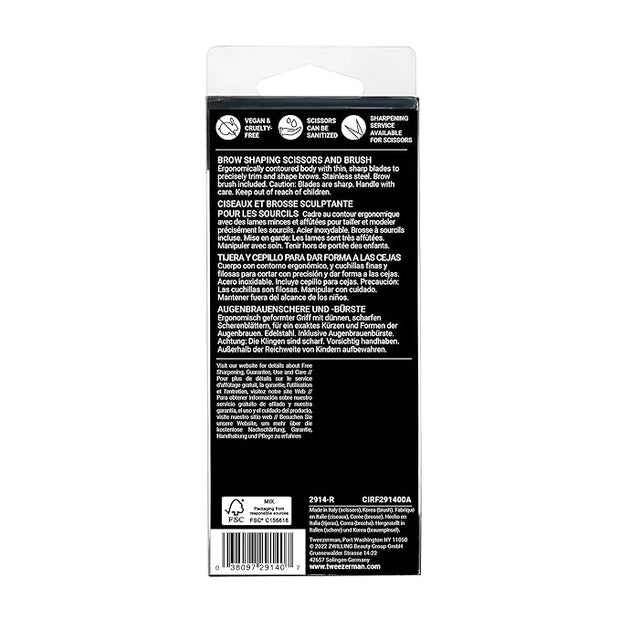 Tweezerman Brow Shaping Scissors and Brush - Stainless Steel Eyebrow Trimming Scissors for Women and Men - Product Image