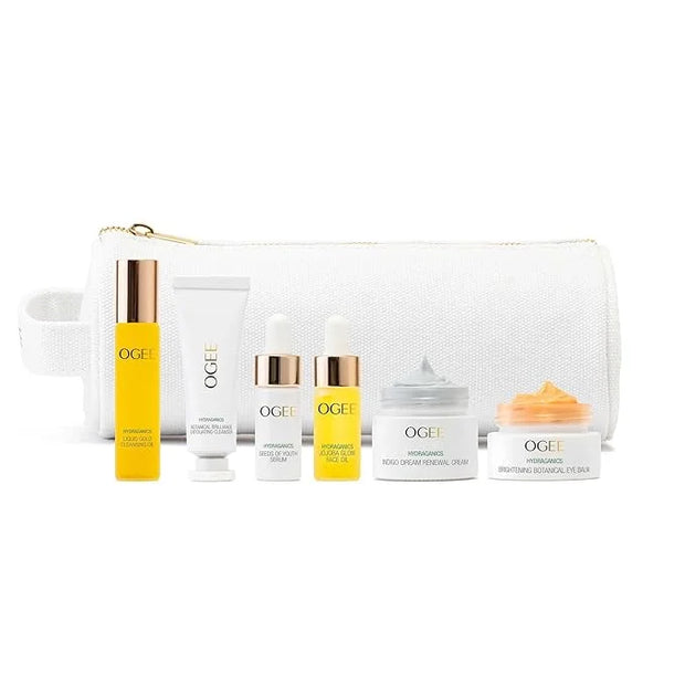 Ogee Discovery Set - Skincare Gift Set - Best-Sellers in Travel-Friendly Sizes - Includes Hyaluronic Acid Serum, Brighteni...