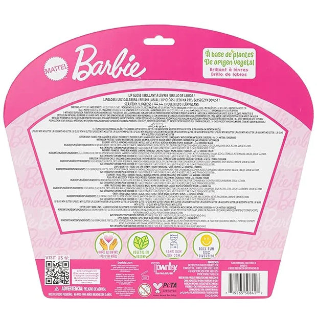 Barbie 12 Piece Plant Based Lip Gloss, Girls Party Favors, First Makeup Set for Girl, Perfect for Parties, Sleepovers, and...