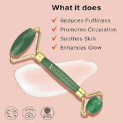 Beauty by Earth Jade Roller for Face - Smoothes Fine Lines & Wrinkles, Face Massager Skin Care Tools with Small Eye Roller...