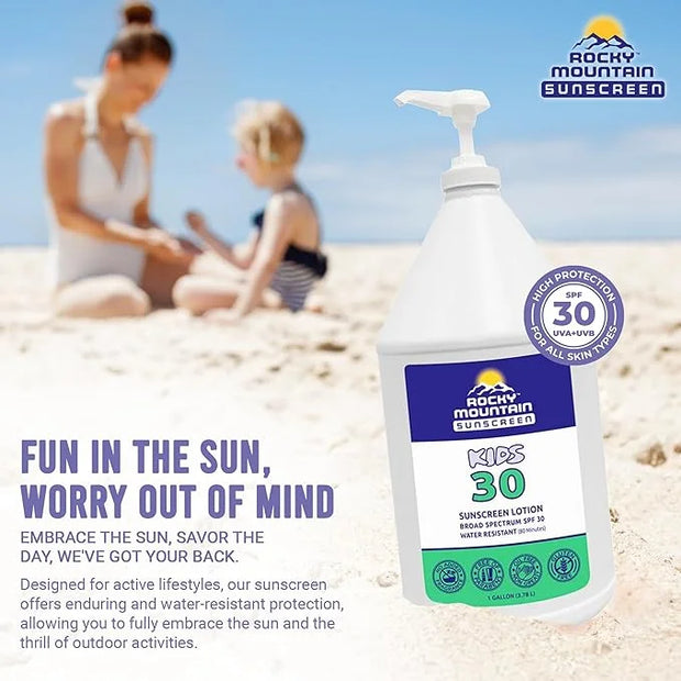 Rocky Mountain Sunscreen | KIDS SPF 30 Lotion -Broad Spectrum UVA/UVB Protection | Hawaii 104 Reef Act Compliant (Oxybenzo...