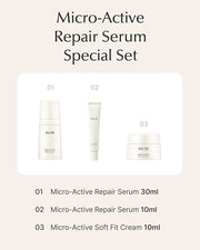 SU:M Micro-Active Repair Serum Set (3-piece set) - Hydrating and Calming Korean Skincare Serum for Sensitive and Acne-Pron...