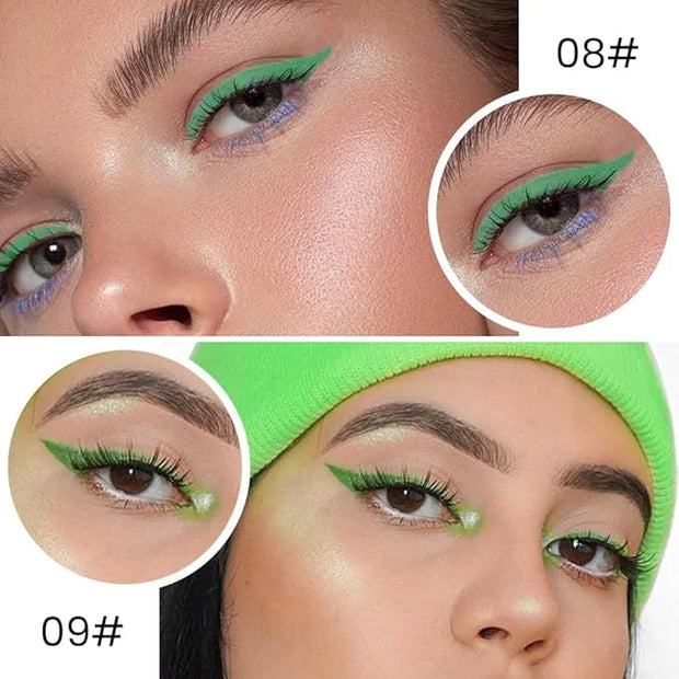 Kaely 2Pcs Light Dark Green Gel Eyeliner Pencils Set,Waterproof Color Colored Eye Liner Crayon,Cat Eye Stencil Gothic Hall...