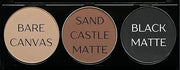 Matte Black, Medium Brown and Off White Vegan Eyeshadow Trio Palette; Talc, Paraben & Cruelty Free - Product Image