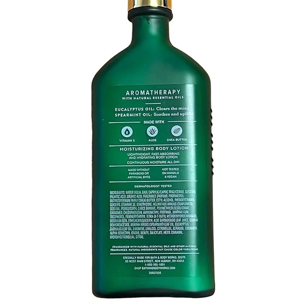 Bath and Body Works Stress Relief Eucalyptus Spearmint Gift Set of 2-6.5 Ounce Moisturizing Body Lotion with Shea Butter a...