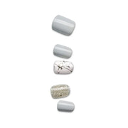 imPRESS Design, Press On Nails, Knock Out, Gray, Short, Size, Squoval, Shape, Includes 30 Nails, Prep Pad, Instructions Sh...